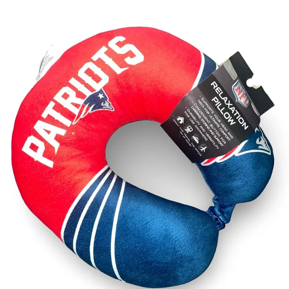 NFL New England Patriots Neck Pillow Travel Head Support Airplane Car Holiday